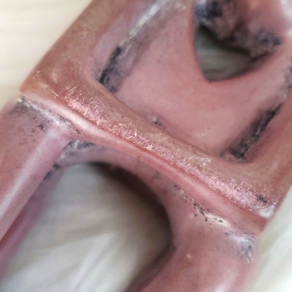 Vintage 90s Soapstone Sculpted Couple Wedding Marriage Newlywed Pink Figurine 4" - Picture 13 of 14